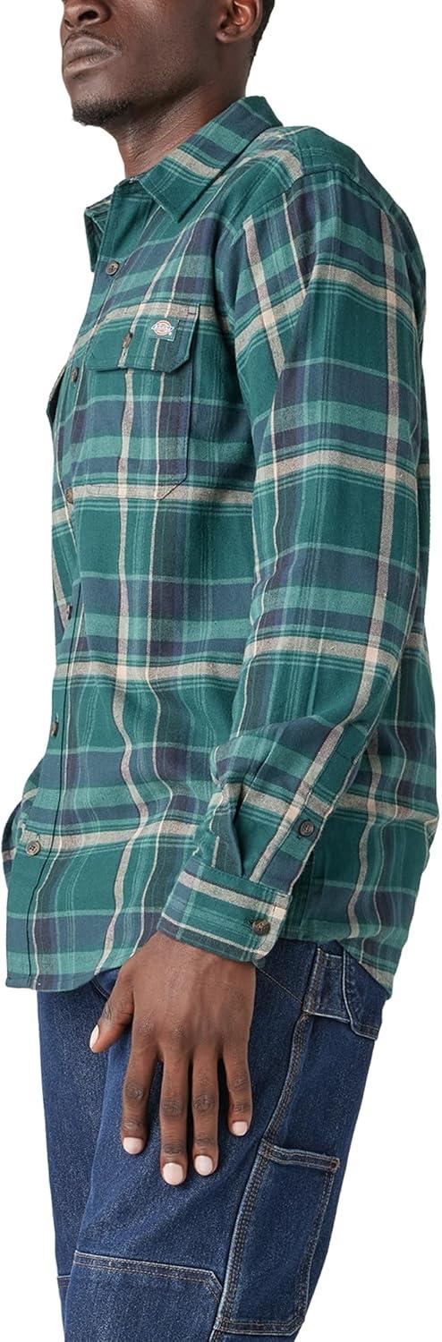 imageDickies Mens Long Sleeve Flex Flannel ShirtGreen