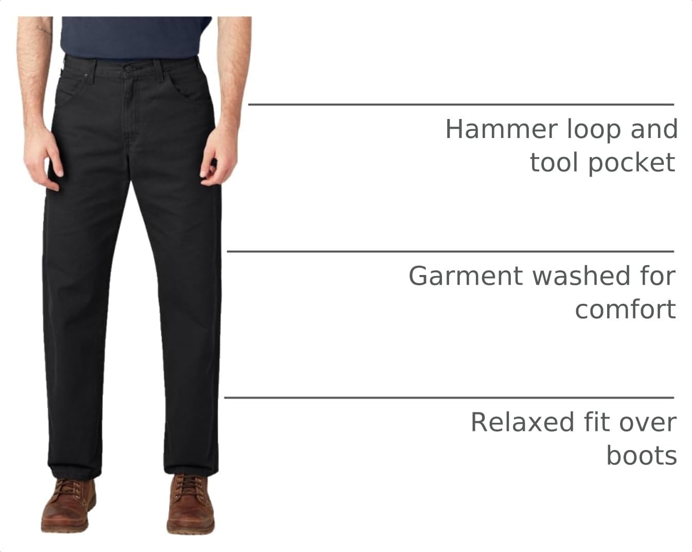 image:imageDickies Mens RelaxedFit Carpenter JeanRinsed Black
