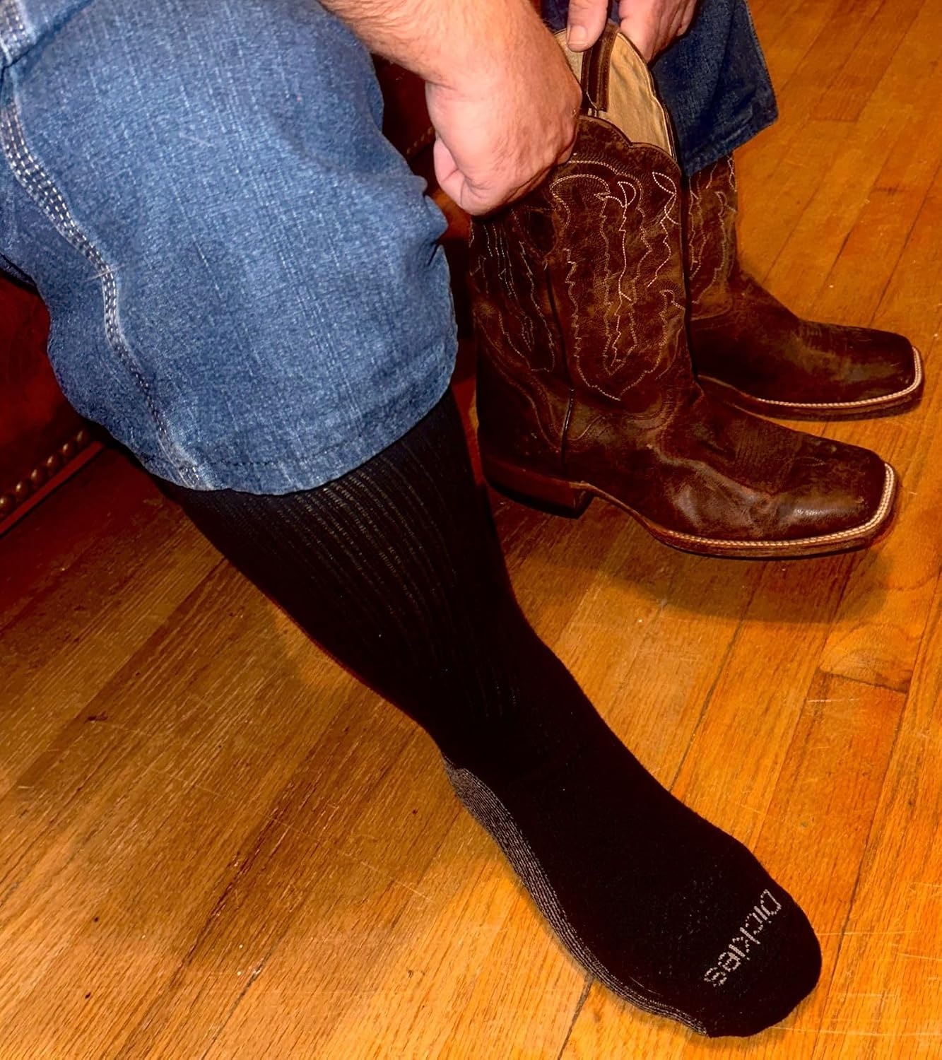 image:imageDickies Mens DriTech Moisture Control BootLength Socks Available in LXL 6 12 PairsBlack 6 Pairs