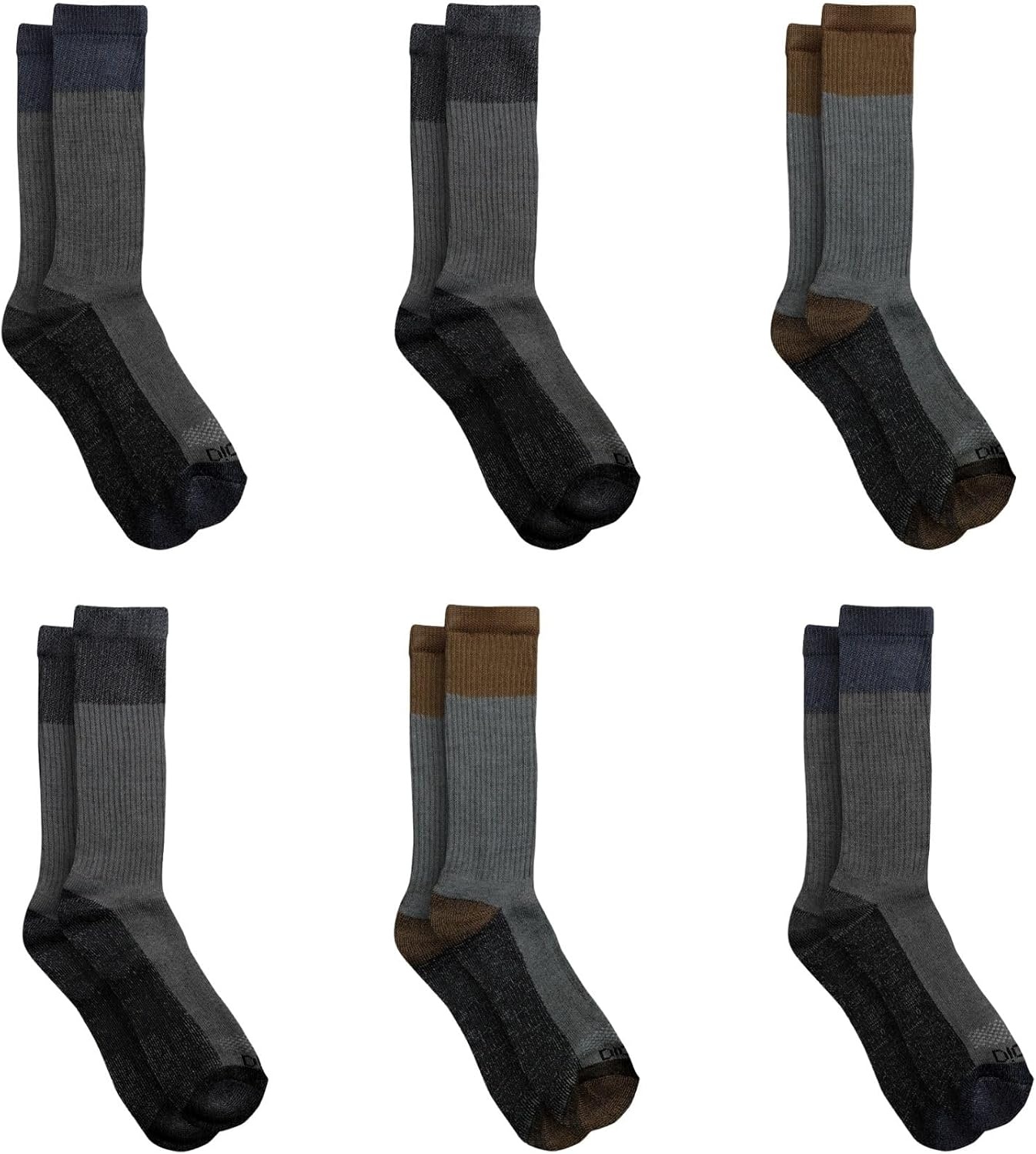 image:imageDickies Mens Dritech Original Moisture Control Crew Socks Available in Mxxl 6 12 18 PairsColor Block Assorted 6 Pairs
