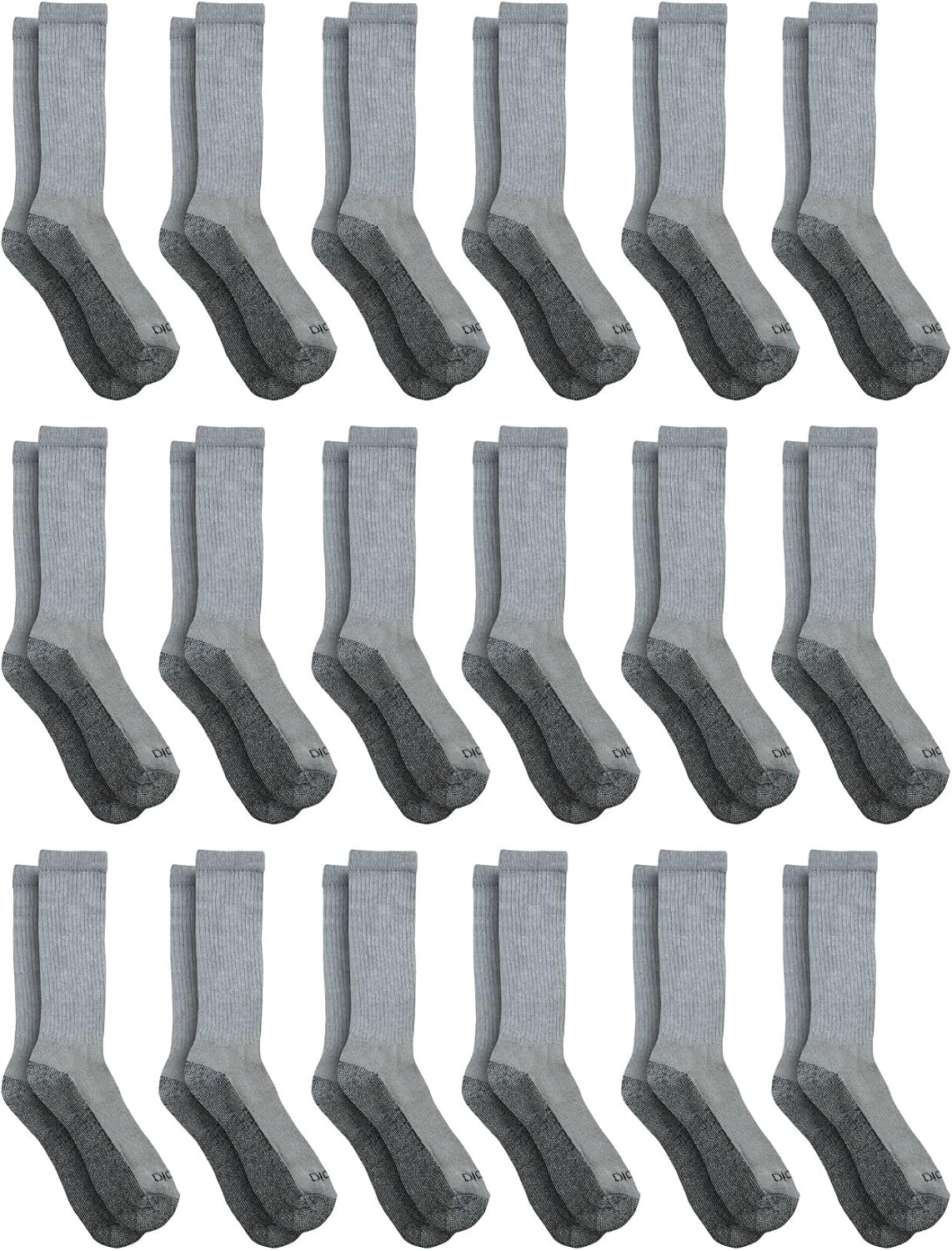 image:imageDickies Mens Dritech Original Moisture Control Crew Socks Available in Mxxl 6 12 18 PairsGray 18 Pairs