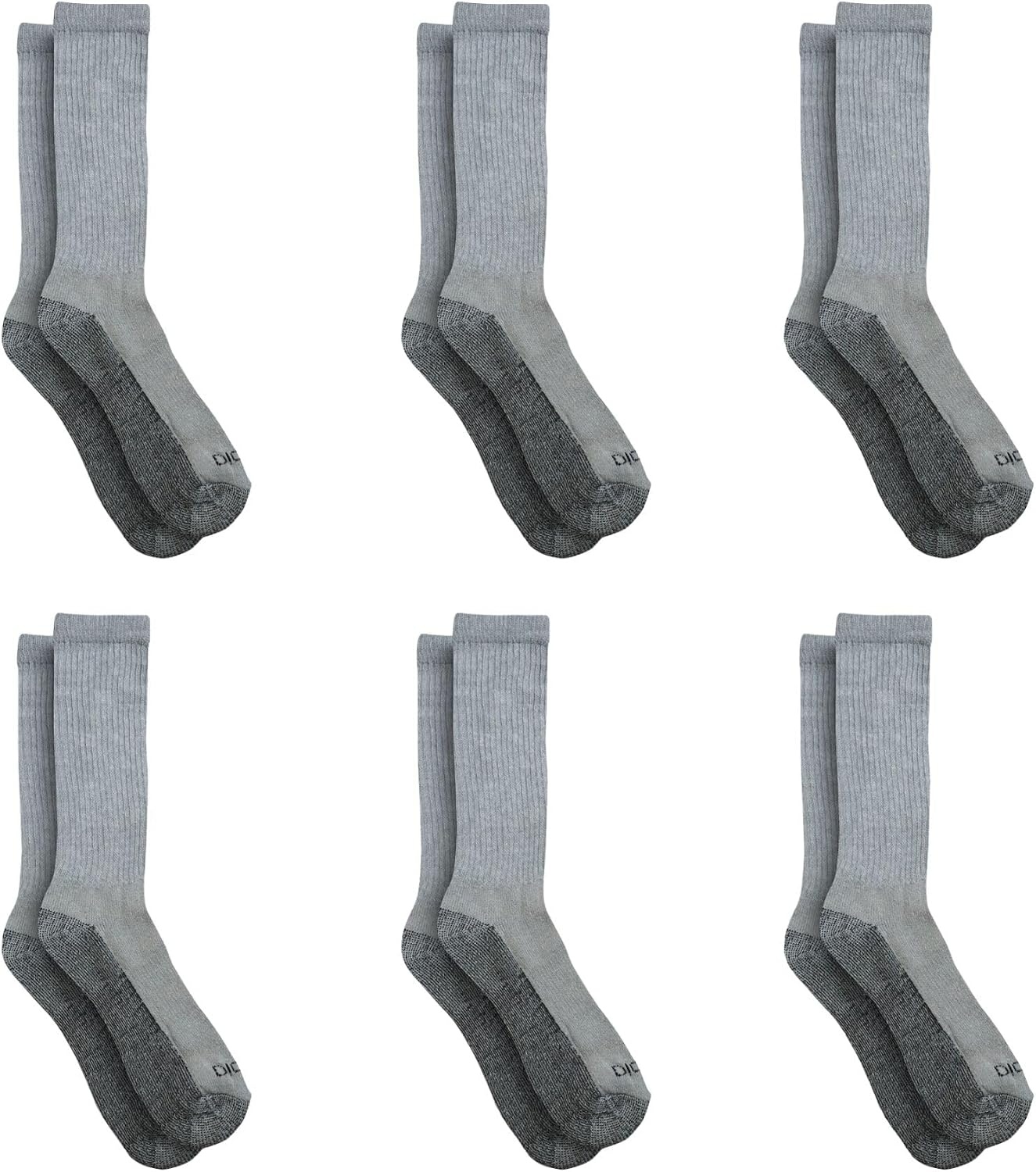 image:imageDickies Mens Dritech Original Moisture Control Crew Socks Available in Mxxl 6 12 18 PairsGray 6 Pairs