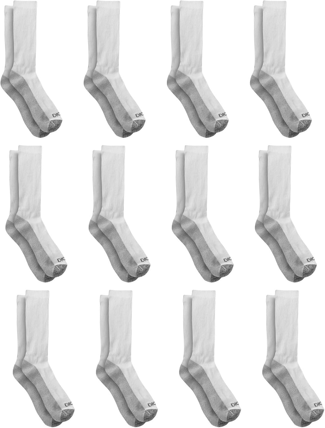 image:imageDickies Mens Dritech Original Moisture Control Crew Socks Available in Mxxl 6 12 18 PairsWhite 12 Pairs