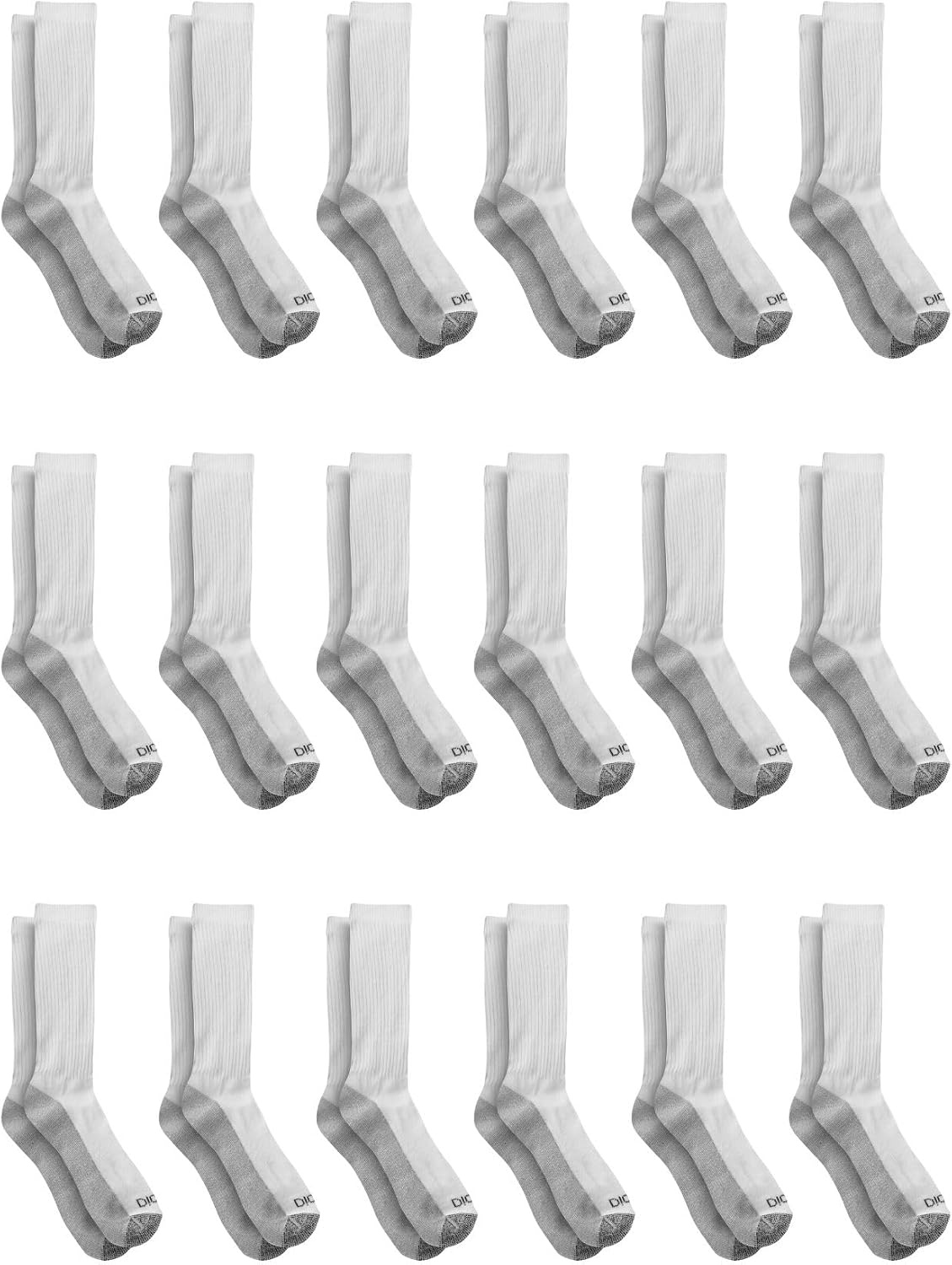 image:imageDickies Mens Dritech Original Moisture Control Crew Socks Available in Mxxl 6 12 18 PairsWhite 18 Pairs