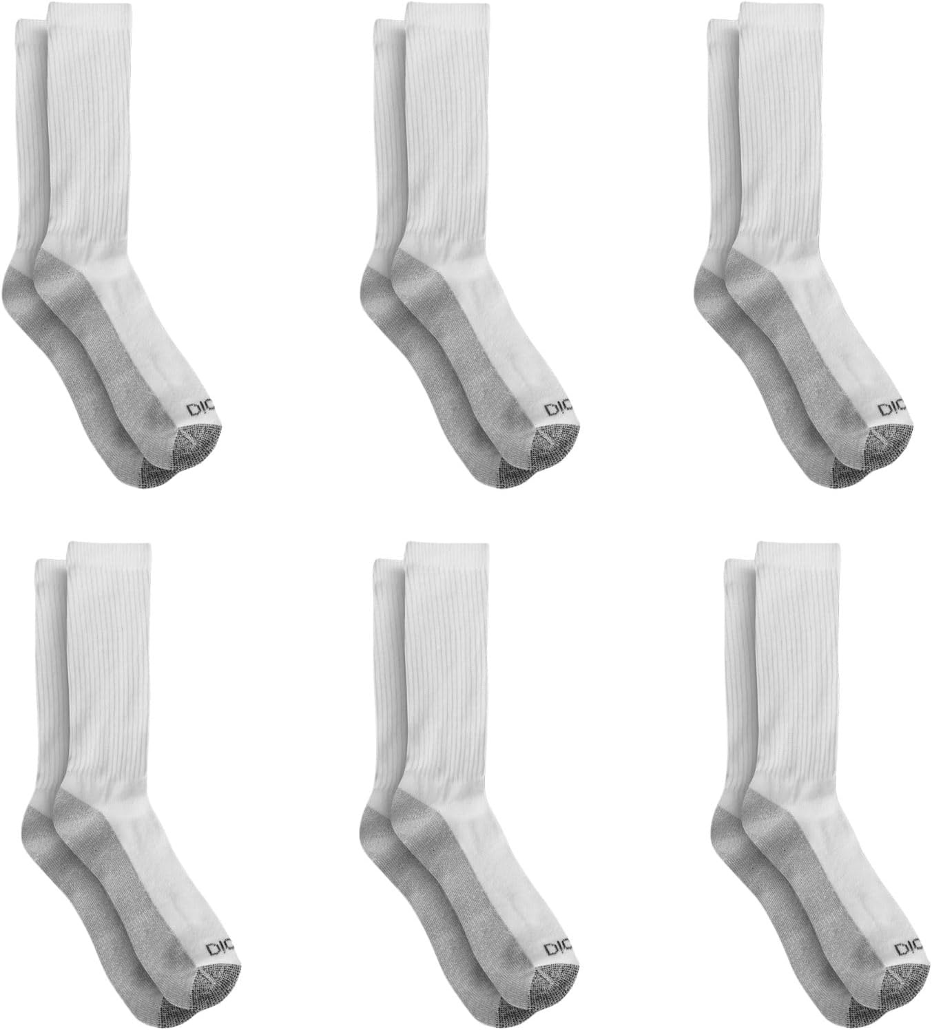 image:imageDickies Mens Dritech Original Moisture Control Crew Socks Available in Mxxl 6 12 18 PairsWhite 6 Pairs