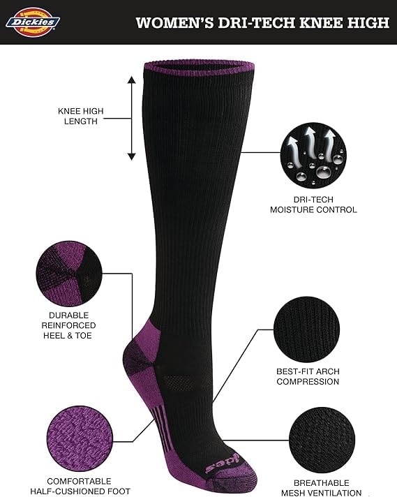 image:imageDickies Womens DriTech Essential Crew amp KH SocksKh Blk 12 Pairs