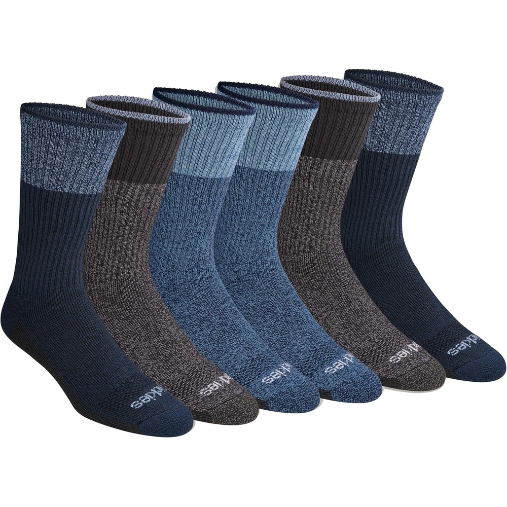 image:imageDickies Mens DriTech Essential Moisture Control Crew Socks Available in MXXL 6 12 PairsBlue Marl 6 Pairs