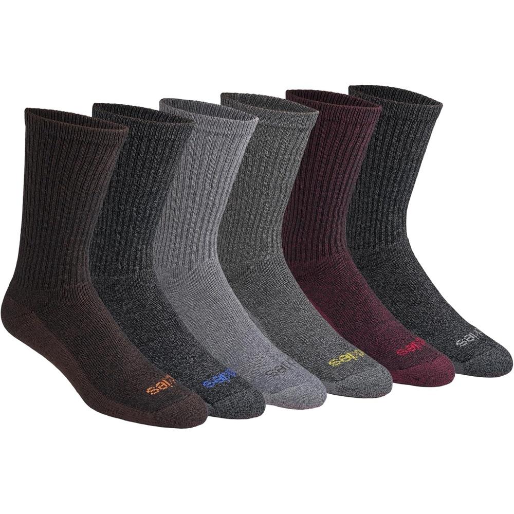 image:imageDickies Mens DriTech Essential Moisture Control Crew Socks Available in MXXL 6 12 PairsChar Assorted 6 Pairs