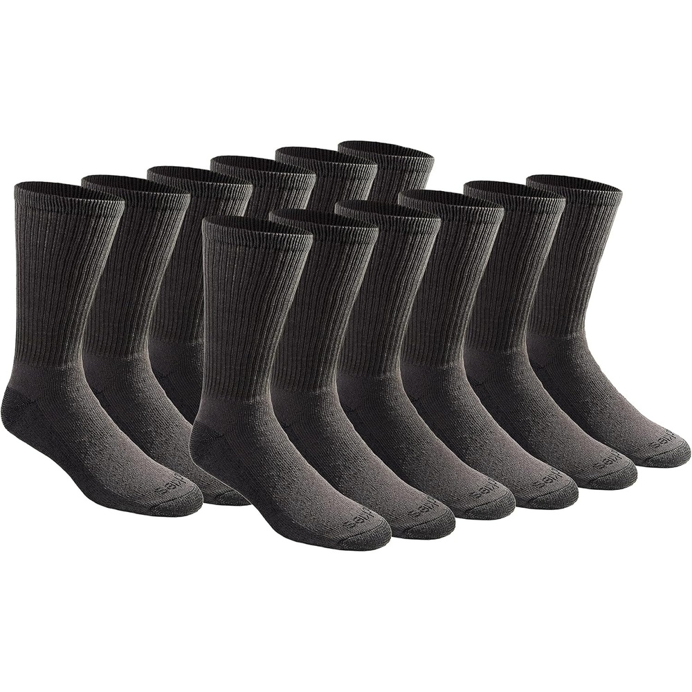 image:imageDickies Mens DriTech Essential Moisture Control Crew Socks Available in MXXL 6 12 PairsCharcoal 12 Pairs