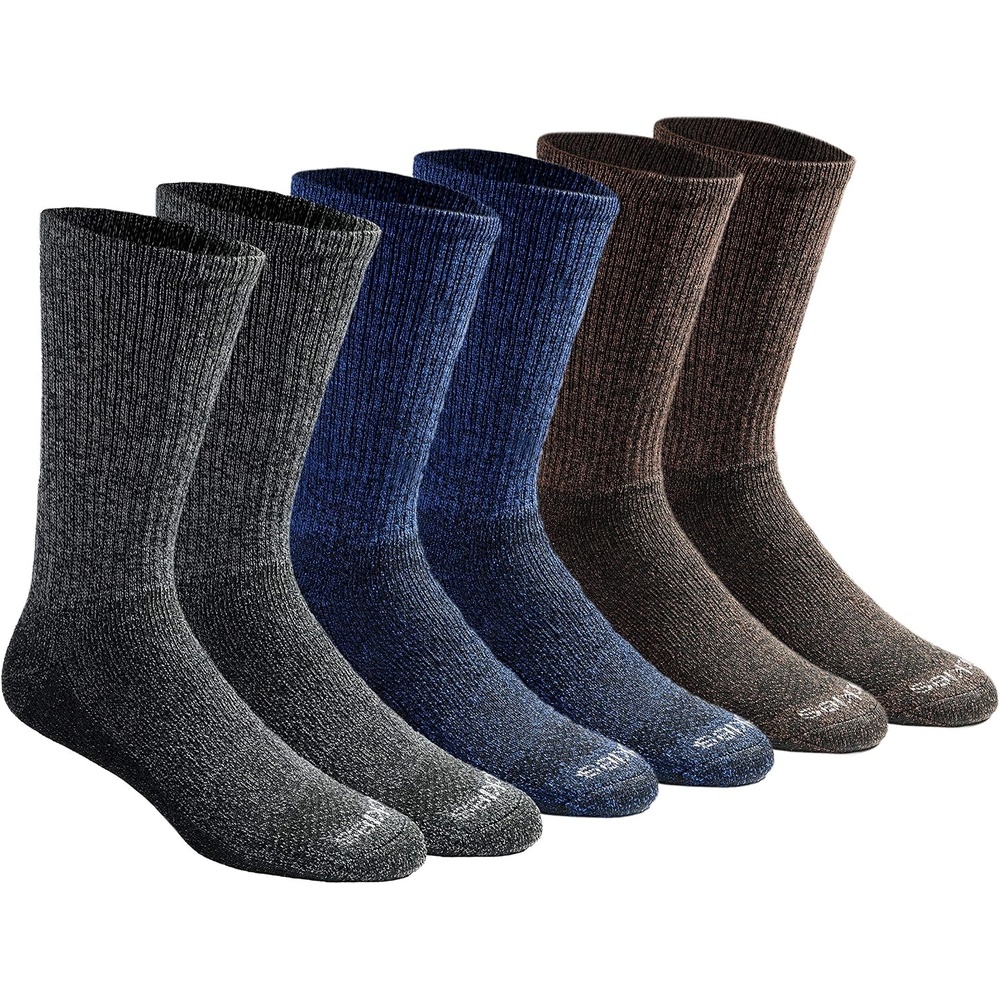 image:imageDickies Mens DriTech Essential Moisture Control Crew Socks Available in MXXL 6 12 PairsGreyBlueBrown 6 Pairs
