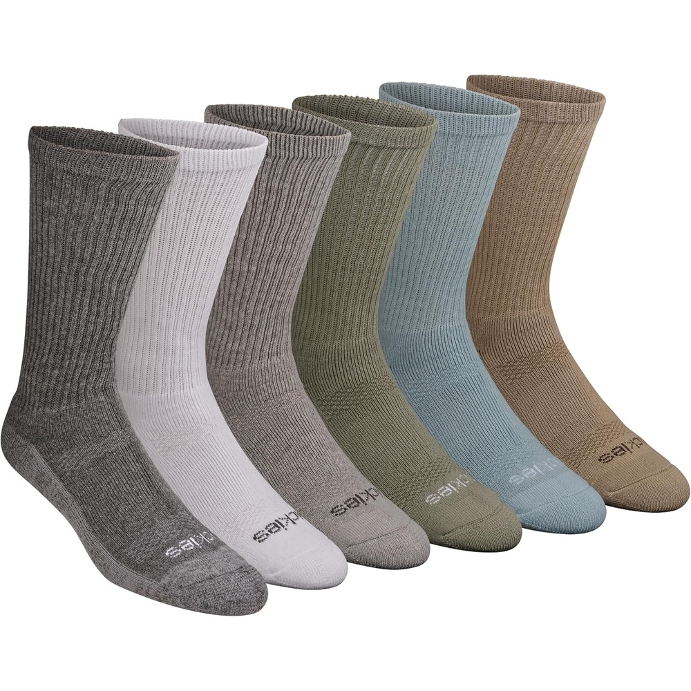 image:imageDickies Mens DriTech Essential Moisture Control Crew Socks Available in MXXL 6 12 PairsLight Wardrobe Assorted 6 Pairs