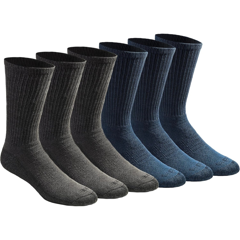 image:imageDickies Mens DriTech Essential Moisture Control Crew Socks Available in MXXL 6 12 PairsMixed Denim 6 Pairs