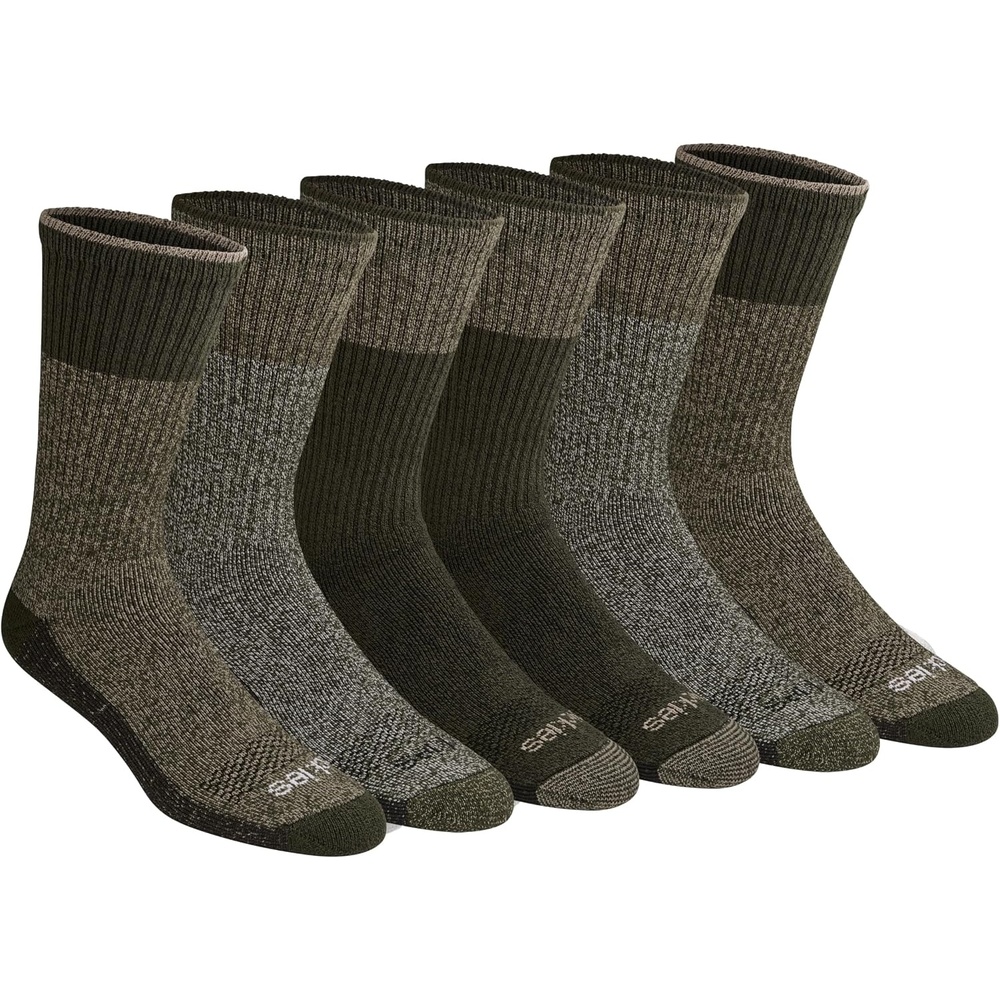 image:imageDickies Mens DriTech Essential Moisture Control Crew Socks Available in MXXL 6 12 PairsOlive Marl 6 Pairs