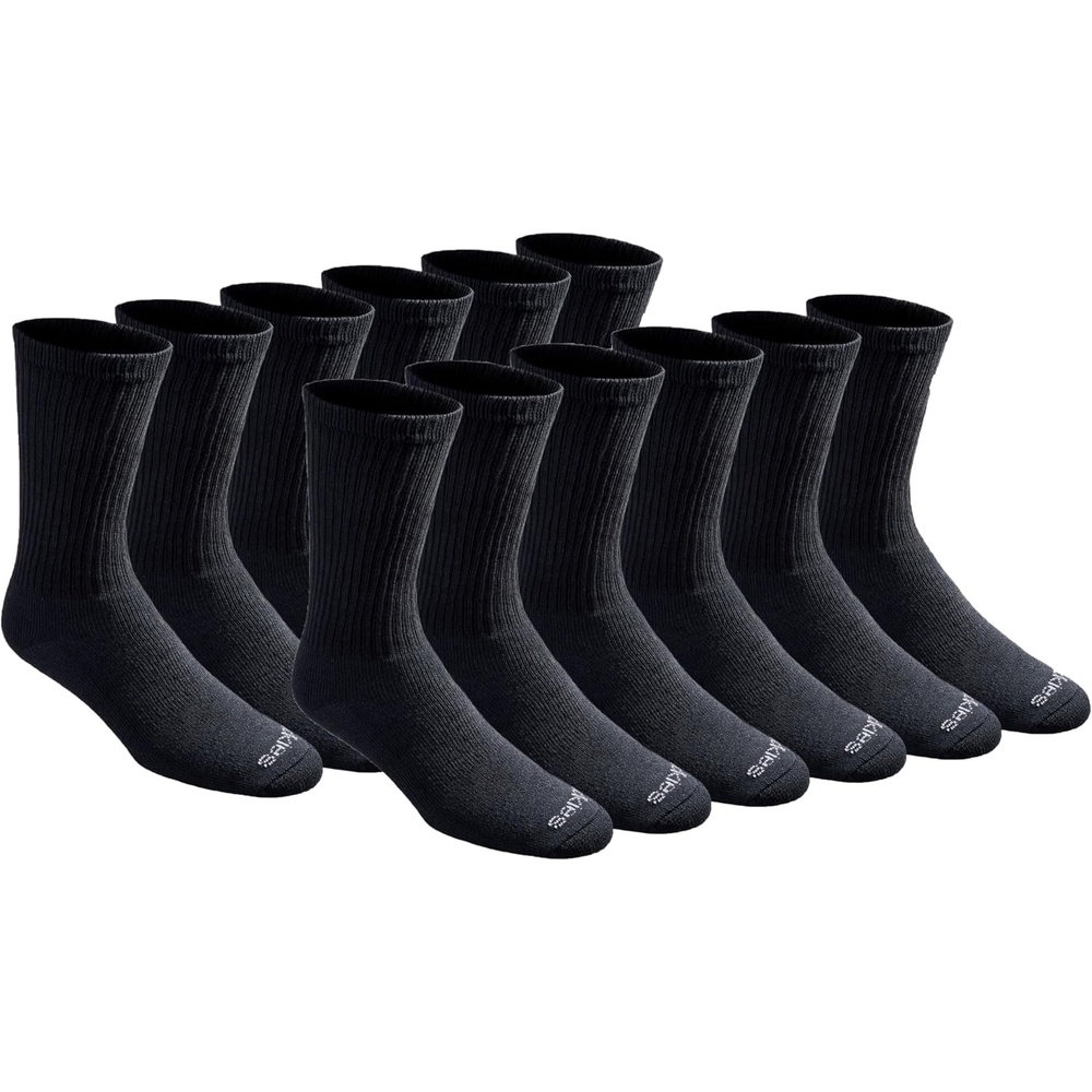 image:imageDickies Mens DriTech Essential Moisture Control Crew Socks Available in MXXL 6 12 PairsSolid Black 12 Pairs