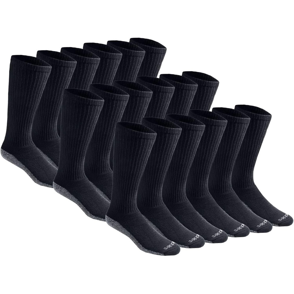 image:imageDickies Mens DriTech Moisture Control BootLength Socks Available in LXL 6 12 PairsBlack 18 Pairs