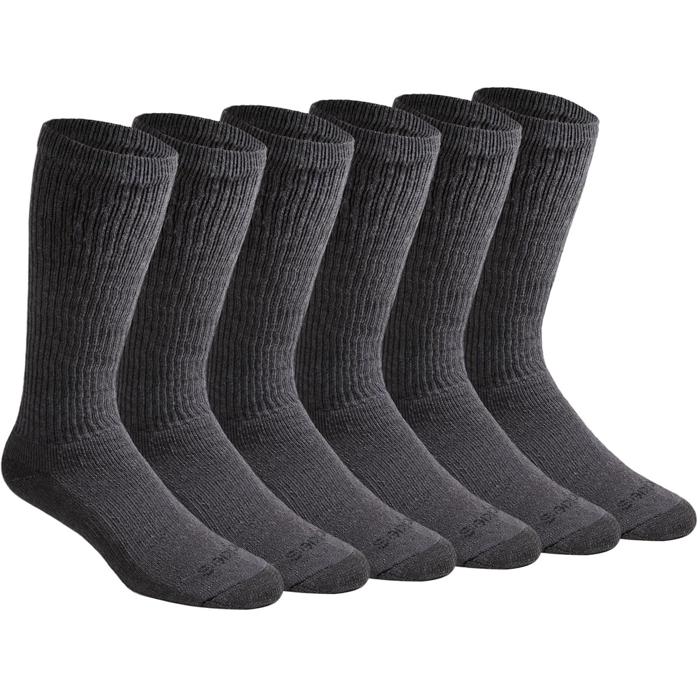 image:imageDickies Mens DriTech Moisture Control BootLength Socks Available in LXL 6 12 PairsCharcoal 6 Pairs