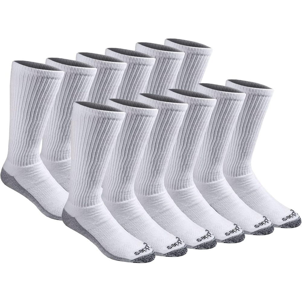 image:imageDickies Mens DriTech Moisture Control BootLength Socks Available in LXL 6 12 PairsWhite 12 Pairs