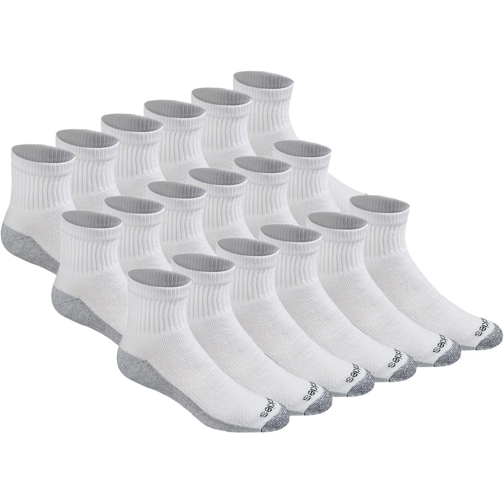 image:imageDickies Mens DriTech Moisture Control Quarter Socks Available in MXXL 6 12 18 PairsWhite 18 Pairs