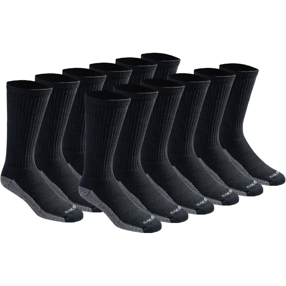 image:imageDickies Mens Dritech Original Moisture Control Crew Socks Available in Mxxl 6 12 18 PairsBlack 12 Pairs