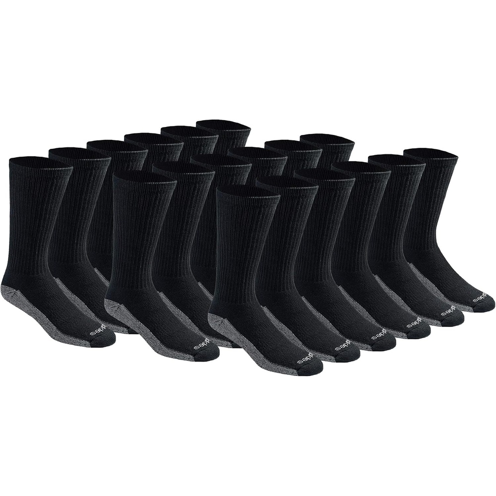 image:imageDickies Mens Dritech Original Moisture Control Crew Socks Available in Mxxl 6 12 18 PairsBlack 18 Pairs
