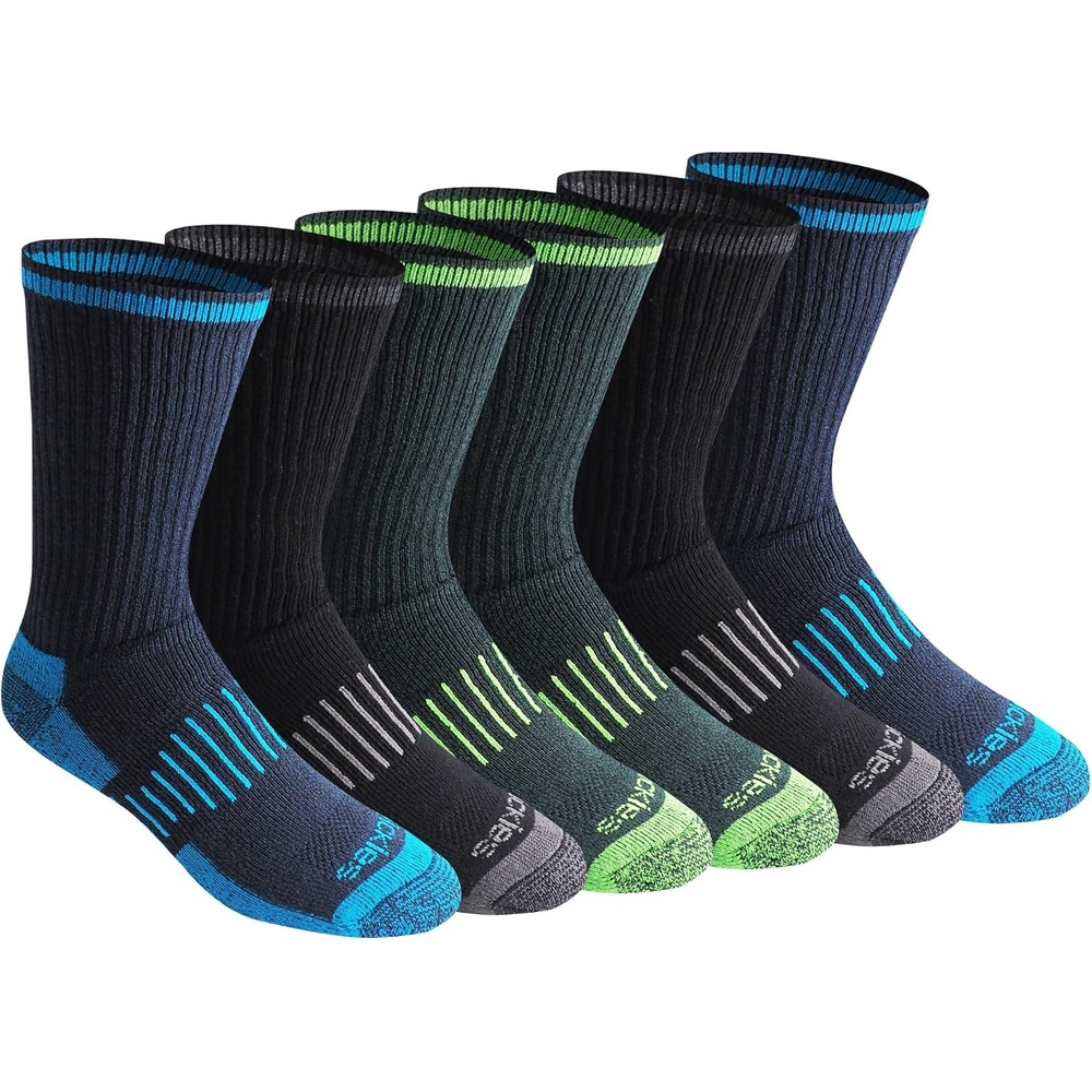 image:imageDickies Mens Dritech Original Moisture Control Crew Socks Available in Mxxl 6 12 18 PairsBlack Bright 6 Pairs