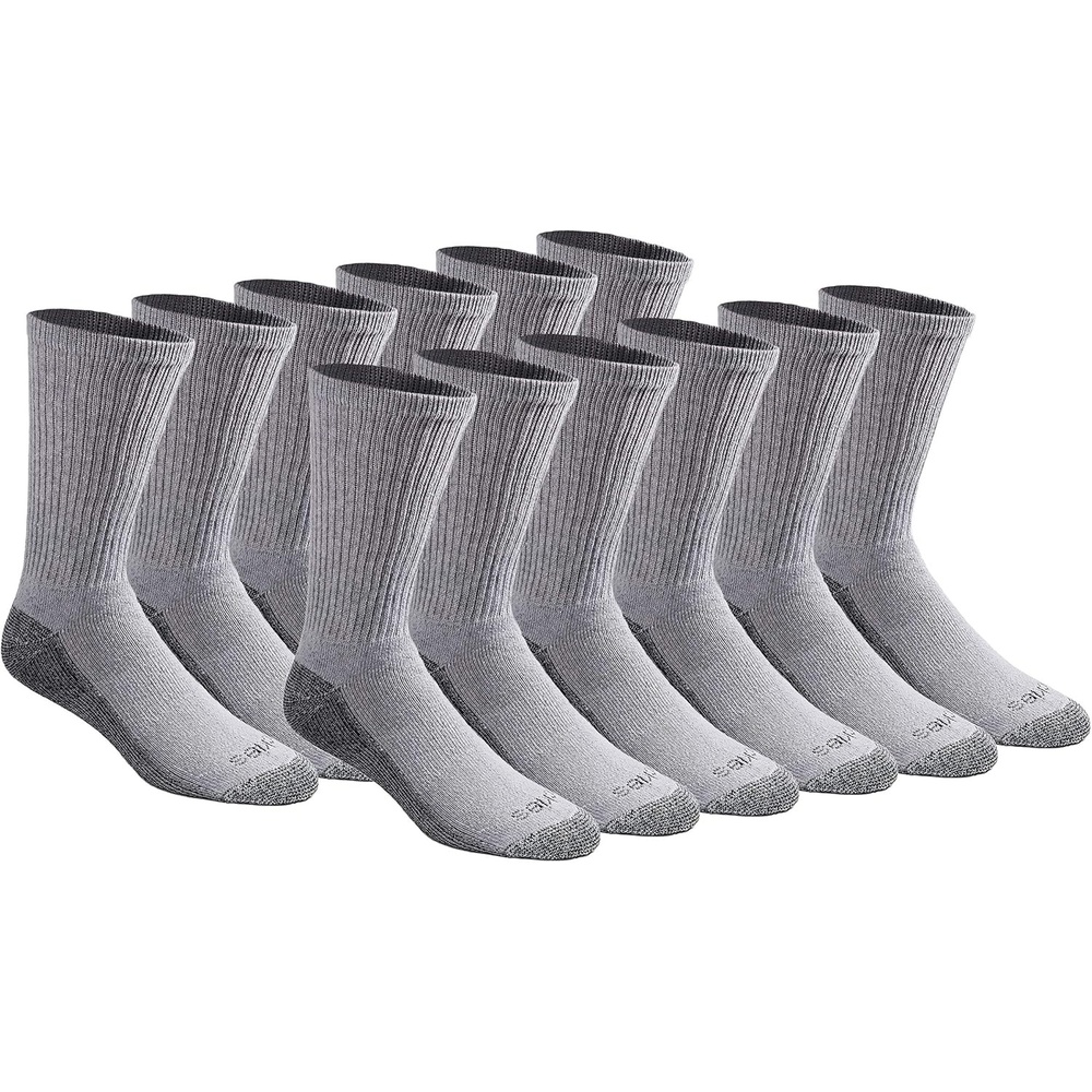 image:imageDickies Mens Dritech Original Moisture Control Crew Socks Available in Mxxl 6 12 18 PairsGray 12 Pairs