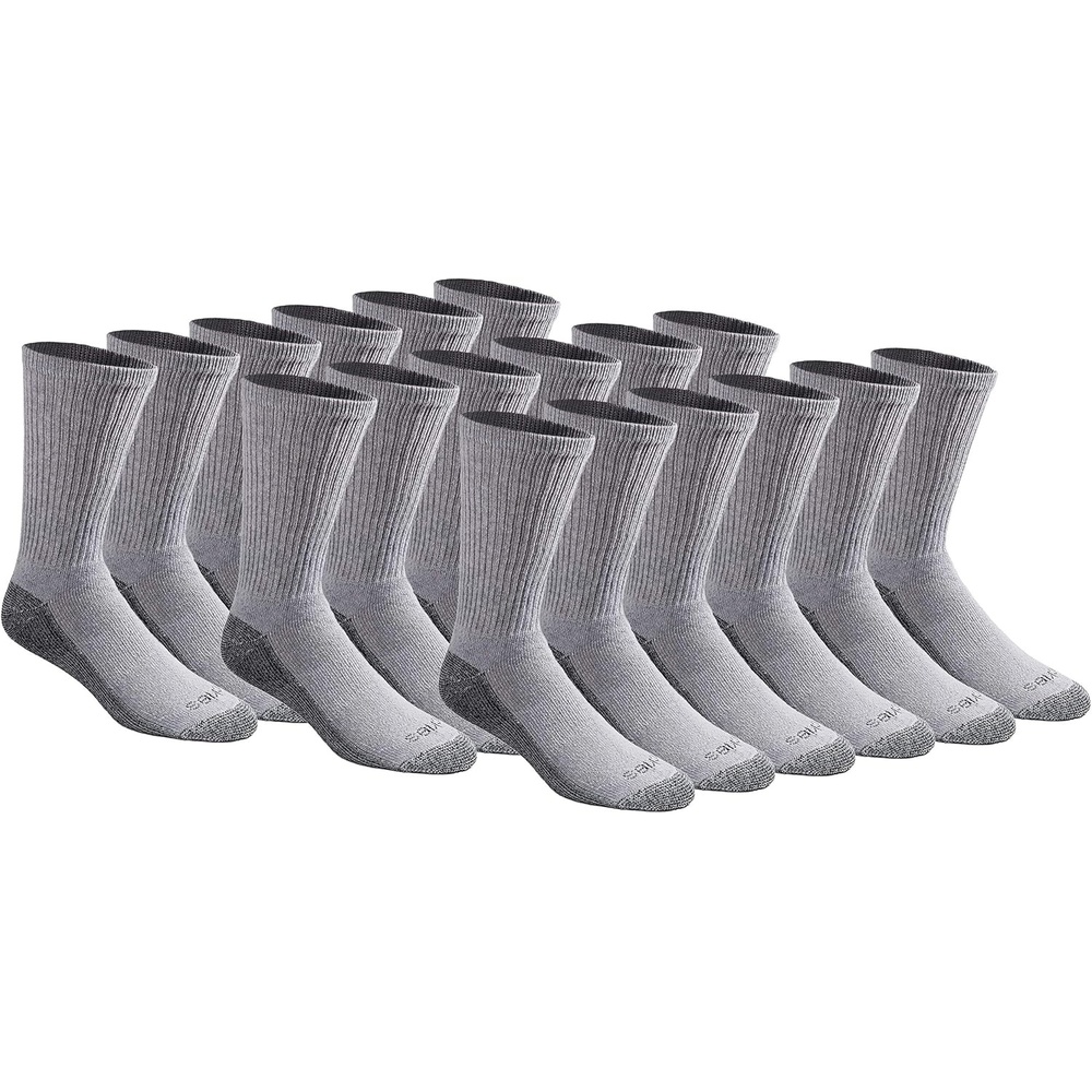 image:imageDickies Mens Dritech Original Moisture Control Crew Socks Available in Mxxl 6 12 18 PairsGray 18 Pairs
