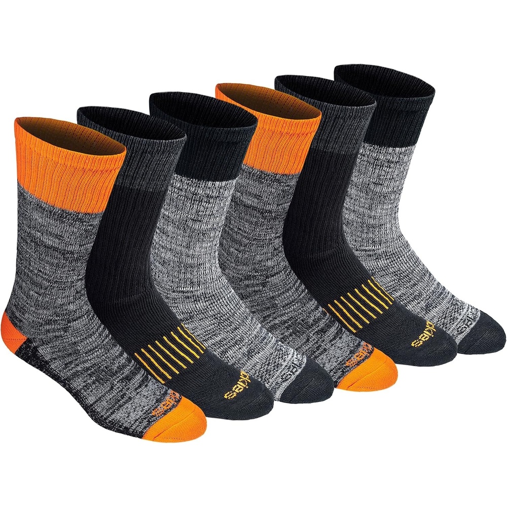 image:imageDickies Mens Dritech Original Moisture Control Crew Socks Available in Mxxl 6 12 18 PairsHivis Orange Black 6 Pairs