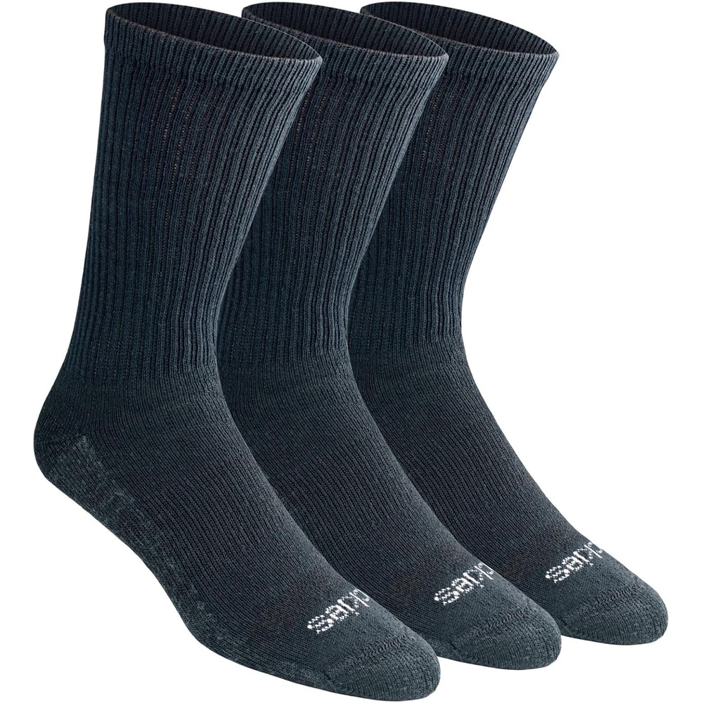 image:imageDickies Mens Dritech Original Moisture Control Crew Socks Available in Mxxl 6 12 18 PairsWool Blend Black 3 Pairs