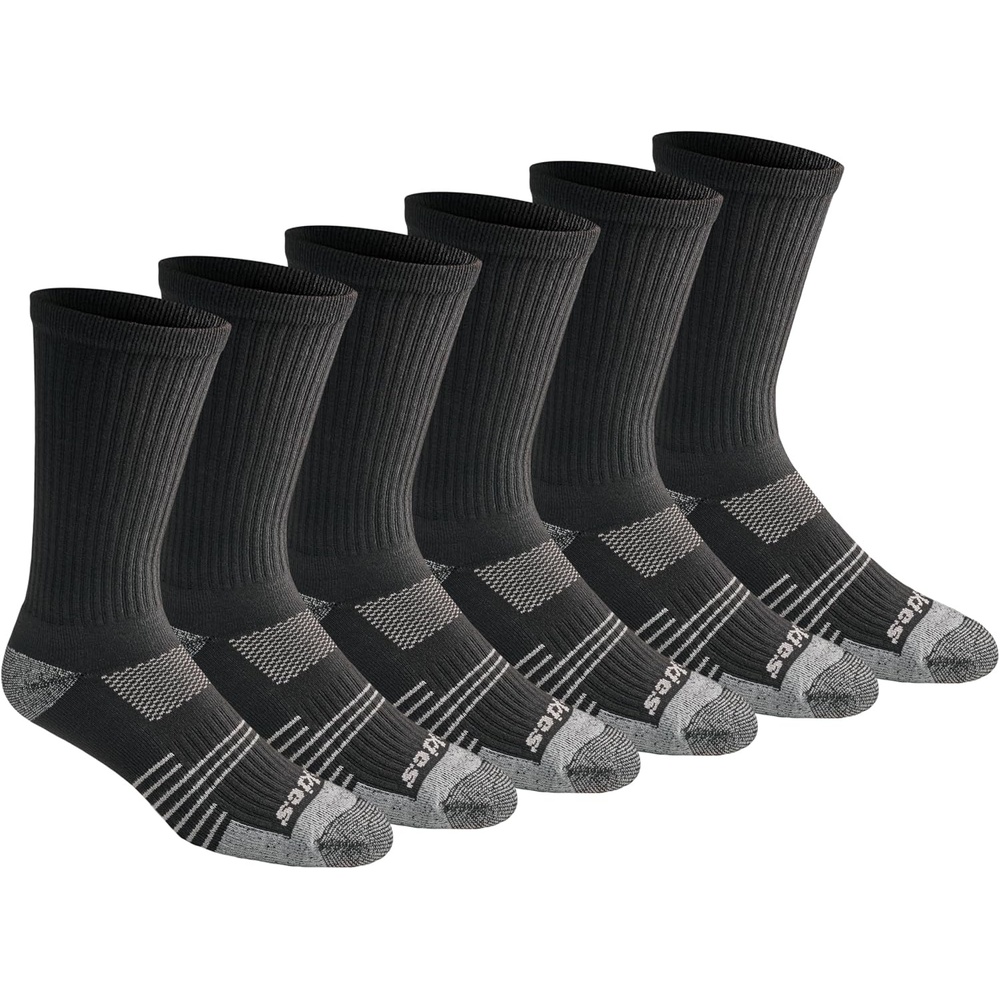 image:imageDickies Mens HYDROCOOL Moisture Control Crew Socks 6 PairsBlack 6 Pairs