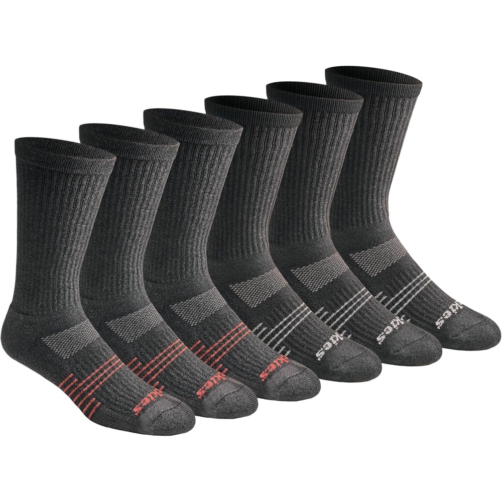 image:imageDickies Mens HYDROCOOL Moisture Control Crew Socks 6 PairsCharcoal 6 Pairs