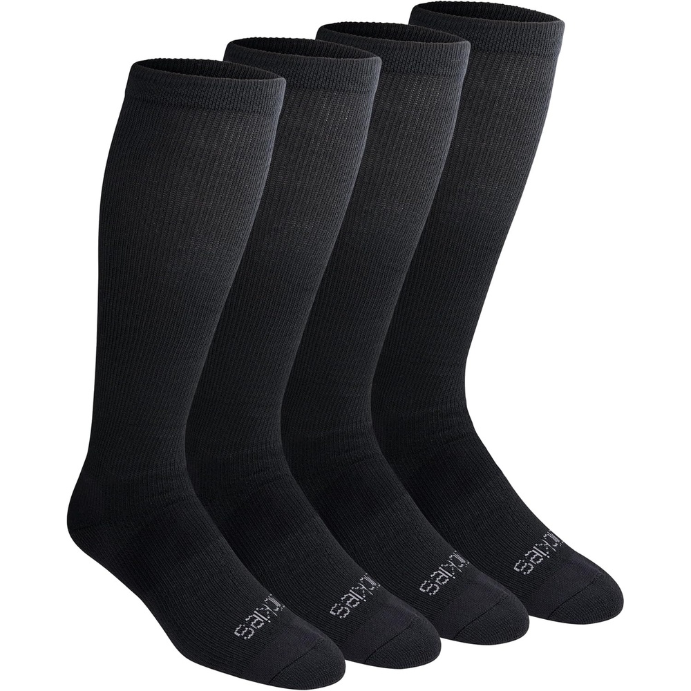 image:imageDickies Mens Light Compression Comfort OverTheCalf Socks Available in MXXL 2 4 6 PairsSolid Black 4 Pairs