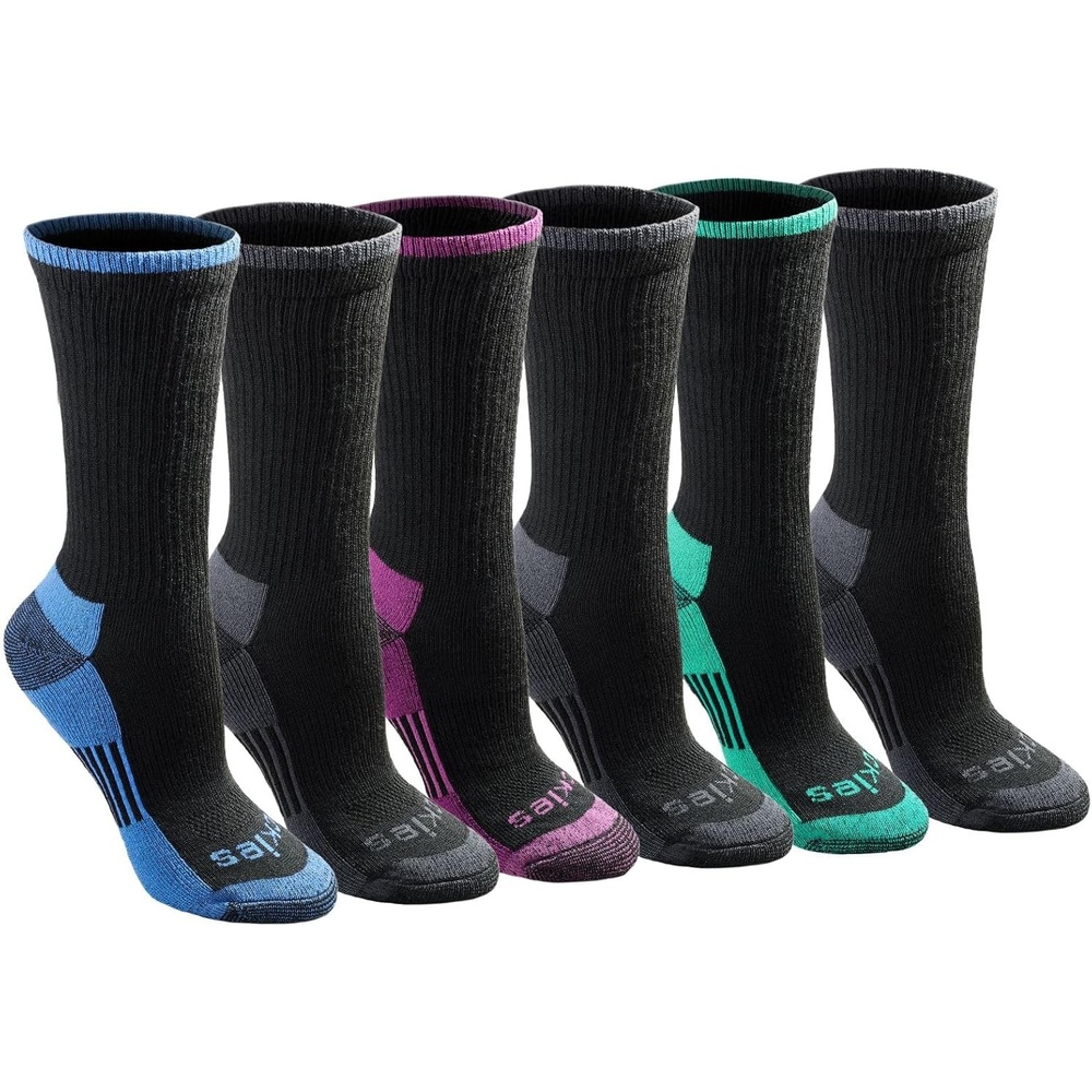 image:imageDickies Womens DriTech Essential Crew amp KH SocksBlk Ast 6 Pr