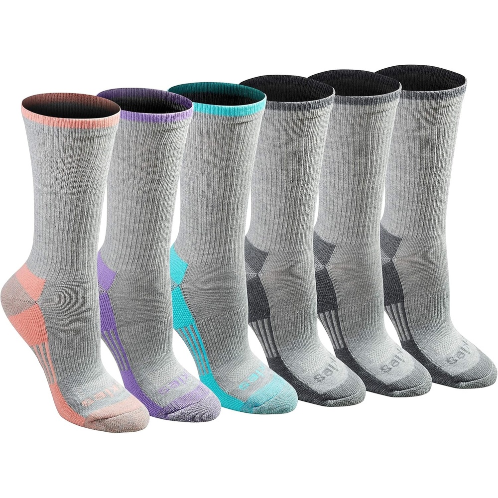image:imageDickies Womens DriTech Essential Crew amp KH SocksGrey Mix 6 Pairs