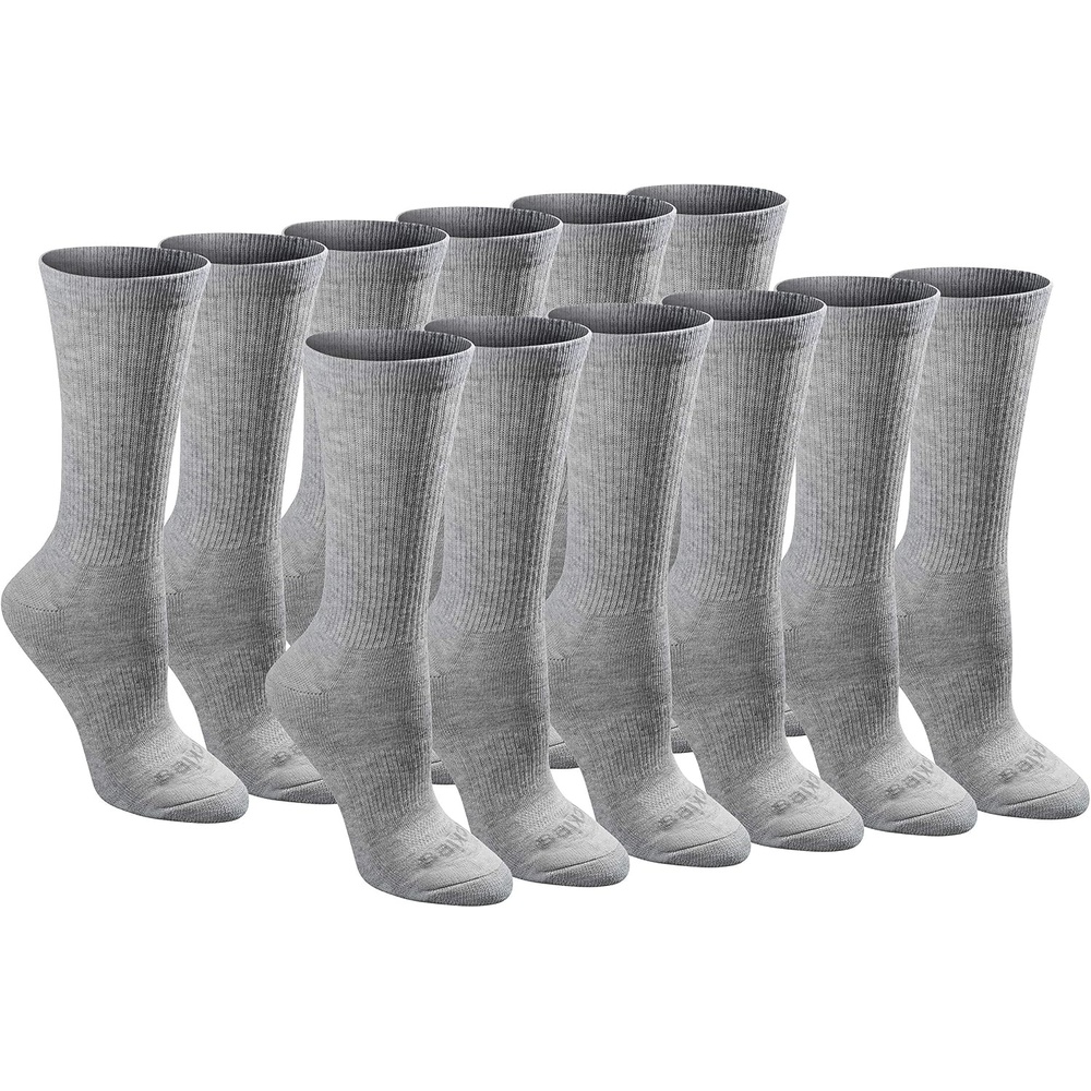 image:imageDickies Womens DriTech Essential Crew amp KH SocksGrey Solid 12 Pairs
