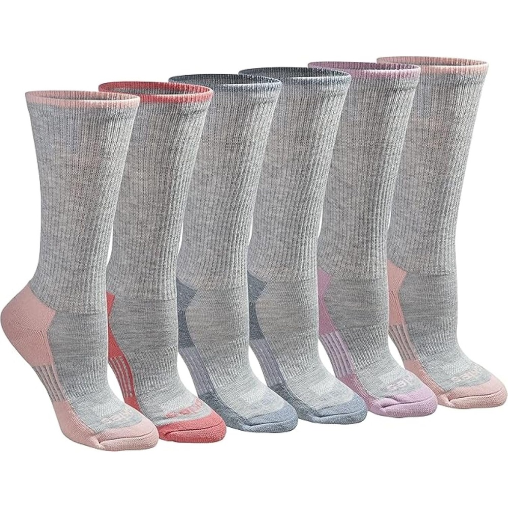 image:imageDickies Womens DriTech Essential Crew amp KH SocksGrey With Bluish 6 Pairs