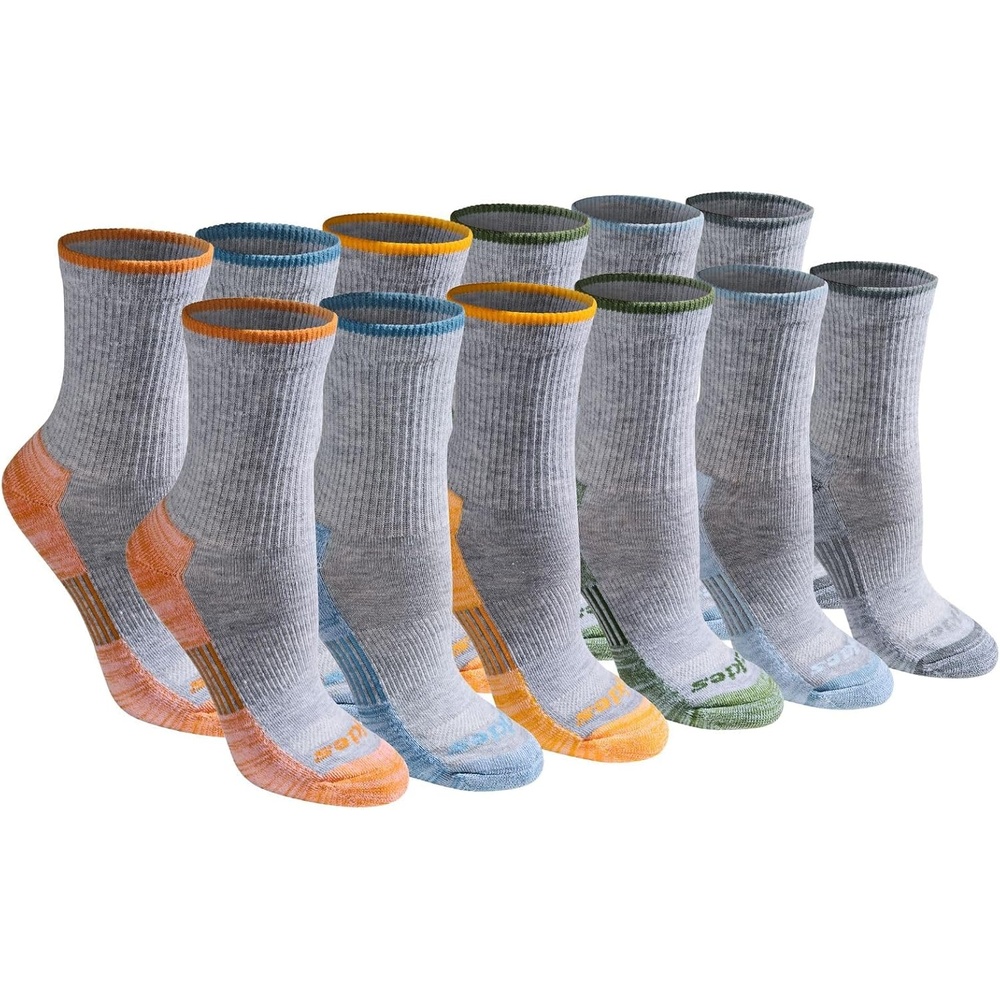image:imageDickies Womens Dritech Advanced Moisture Wicking Midcrew Socks Available in Ml 6 12 PairsGrey Assorted 12 Pairs