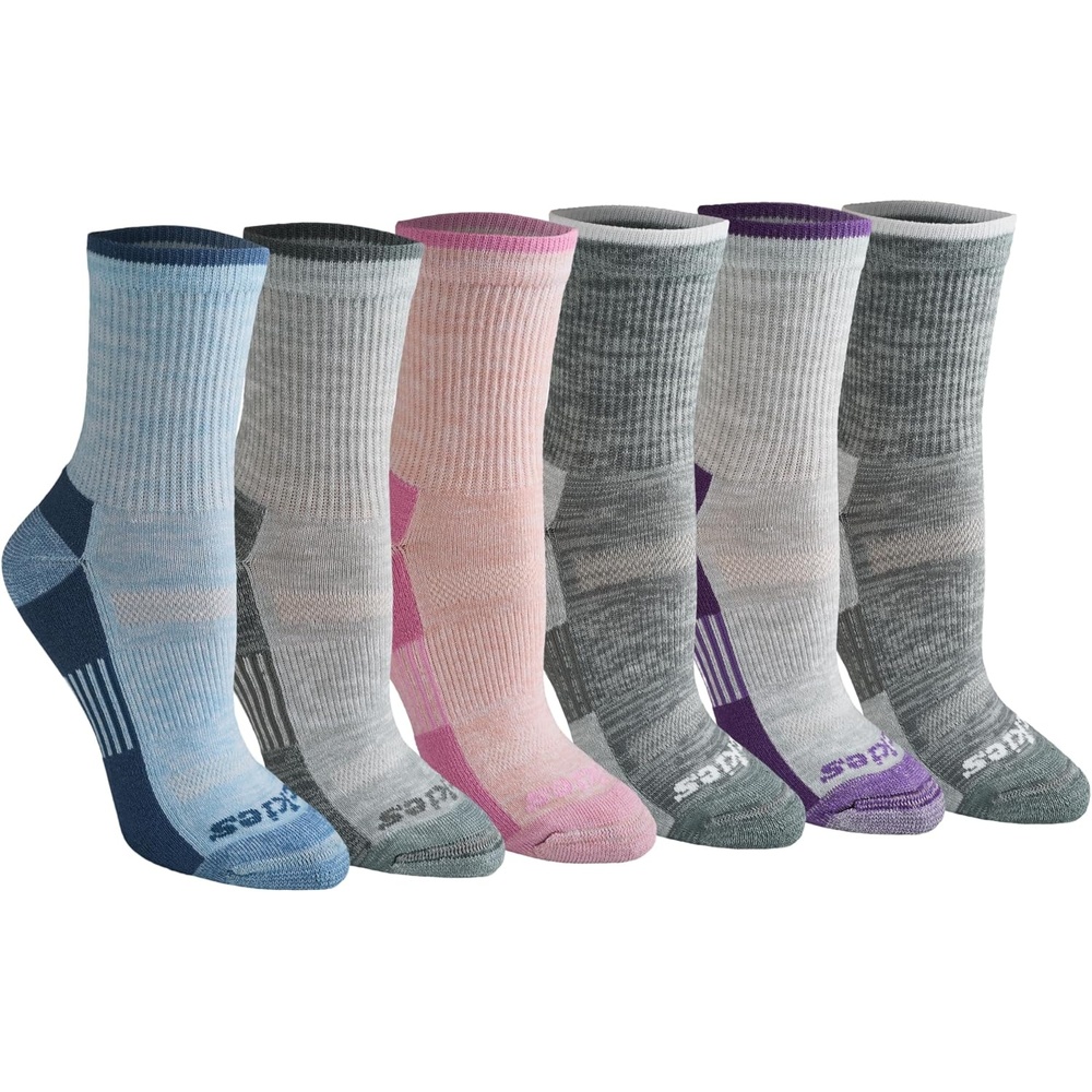 image:imageDickies Womens Dritech Advanced Moisture Wicking Midcrew Socks Available in Ml 6 12 PairsGrey Assorted 2 6 Pairs