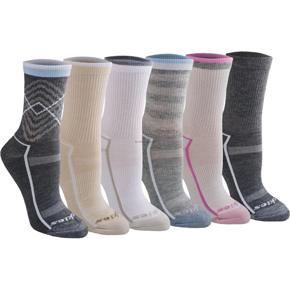 image:imageDickies Womens Dritech Advanced Moisture Wicking Midcrew Socks Available in Ml 6 12 PairsGrey Neutral Assorted 6 Pairs