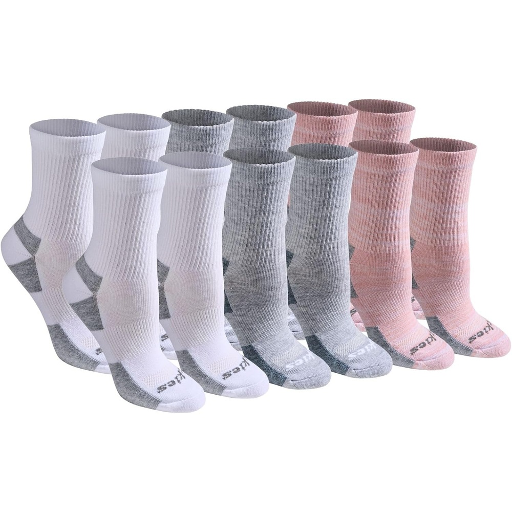 image:imageDickies Womens Dritech Advanced Moisture Wicking Midcrew Socks Available in Ml 6 12 PairsWhite Assorted 12 Pairs