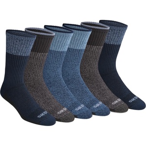 Dickies Men’s Dri-Tech Essential Moisture Control Crew Socks, Available in M-XXL (6, 12 Pairs)(Blue Marl (6 Pairs))