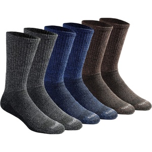Dickies Men’s Dri-Tech Essential Moisture Control Crew Socks, Available in M-XXL (6, 12 Pairs)(Grey/Blue/Brown (6 Pairs))