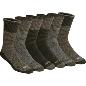 Dickies Men’s Dri-Tech Essential Moisture Control Crew Socks, Available in M-XXL (6, 12 Pairs)(Olive Marl (6 Pairs))
