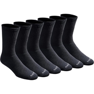 Dickies Men’s Dri-Tech Essential Moisture Control Crew Socks, Available in M-XXL (6, 12 Pairs)(Solid Black (6 Pairs))