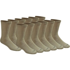 Dickies Men’s Dri-Tech Essential Moisture Control Crew Socks, Available in M-XXL (6, 12 Pairs)(Solid Khaki (12 Pairs))