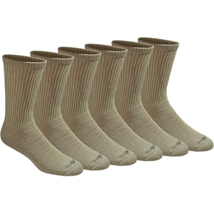Dickies Men’s Dri-Tech Essential Moisture Control Crew Socks, Available in M-XXL (6, 12 Pairs)(Solid Khaki (6 Pairs))