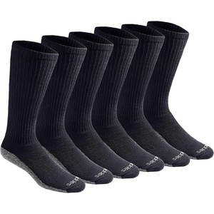 Dickies Men’s Dri-Tech Moisture Control Boot-Length Socks, Available in L-XL (6, 12 Pairs)(Black (6 Pairs))