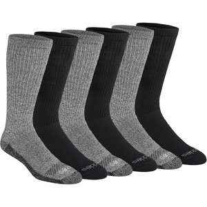 Dickies Men’s Dri-Tech Moisture Control Boot-Length Socks, Available in L-XL (6, 12 Pairs)(Marl Assort (6 Pairs))