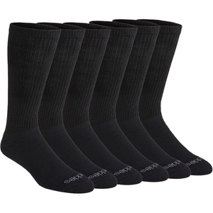 Dickies Men’s Dri-Tech Moisture Control Boot-Length Socks, Available in L-XL (6, 12 Pairs)(Solid Black (6 Pairs))