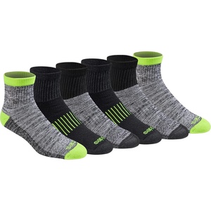 Dickies Men’s Dri-Tech Moisture Control Quarter Socks, Available in M-XXL (6, 12, 18 Pairs)(Hi-vis Yellow Black (6 Pairs))